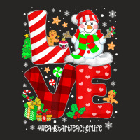 Love Head Start Teacher Life Snowman Christmas Teacher T Shirt Ladies Fitted T-shirt | Artistshot