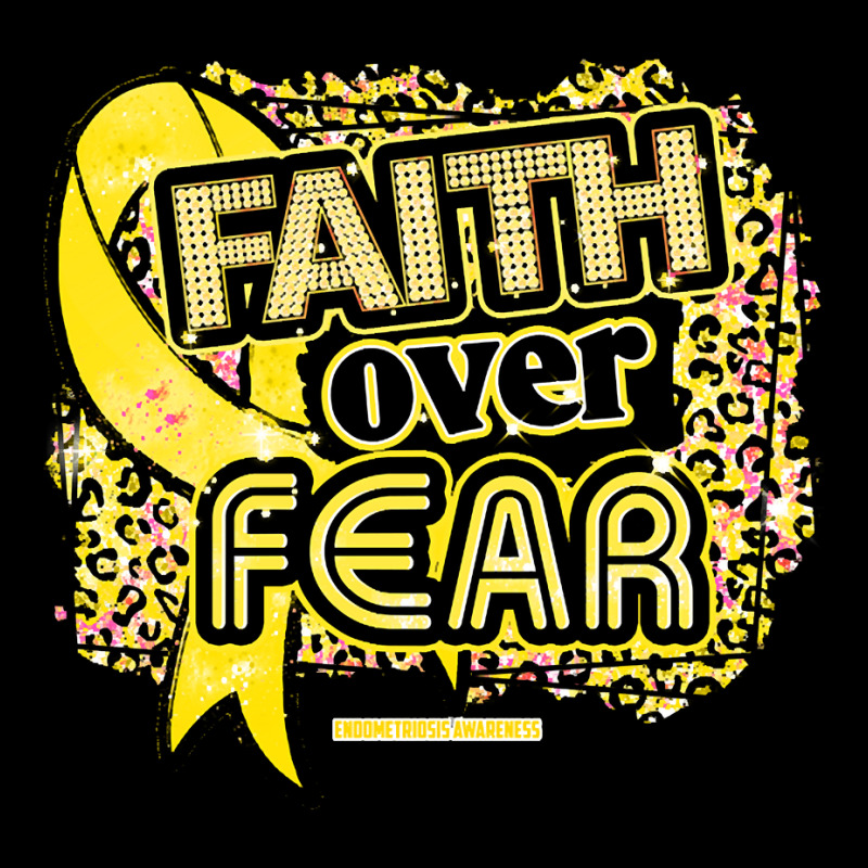 Endometriosis Awareness  Ribbon Faith Over Fear Leopard Gift For Endom Cropped Hoodie by brumfieldportillo7vlpq8 | Artistshot