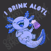 Cute Funny Axolotl Drinking Beer Vintage Hoodie | Artistshot