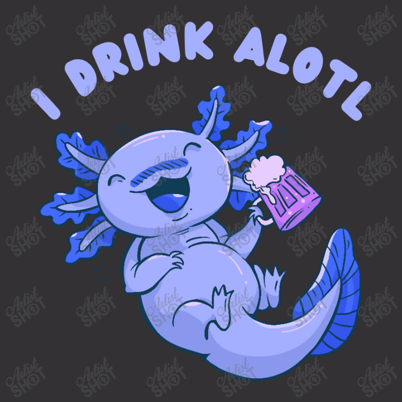 Cute Funny Axolotl Drinking Beer Vintage Hoodie by Min05 | Artistshot