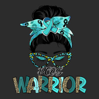 Women Messy Bun Teal Ribbon Pcos Warrior Exclusive T-shirt | Artistshot