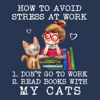 How To Avoid Stress At Work Read Books With My Cats Men Denim Jacket | Artistshot