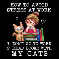 How To Avoid Stress At Work Read Books With My Cats Women's V-neck T-shirt | Artistshot