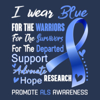 I Wear Blue For Als Awareness Support Als Warrior Gifts Men Denim Jacket | Artistshot