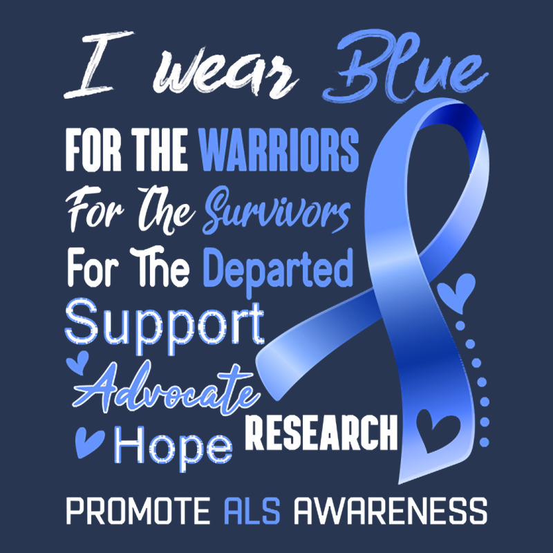 I Wear Blue For Als Awareness Support Als Warrior Gifts Men Denim Jacket | Artistshot