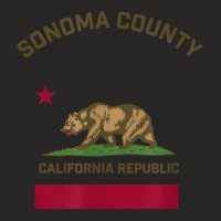 Sonoma County T Shirt With California Flag T Shirt Ladies Fitted T-shirt | Artistshot