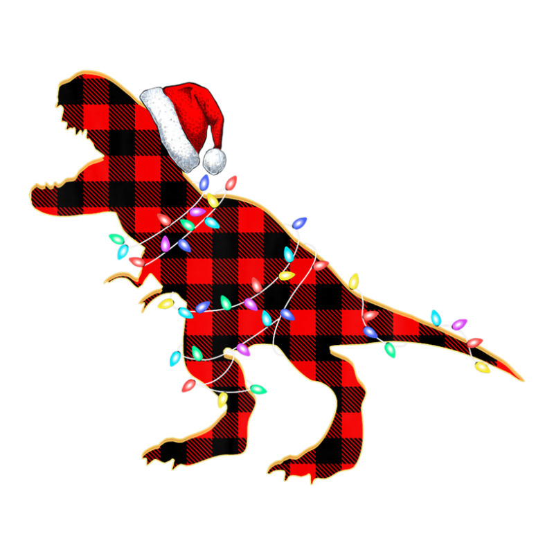 Red Plaid Dinosaur Hat Santa Christmas Lights Buffalo Family Youth Hoodie by edelcysweiss4 | Artistshot