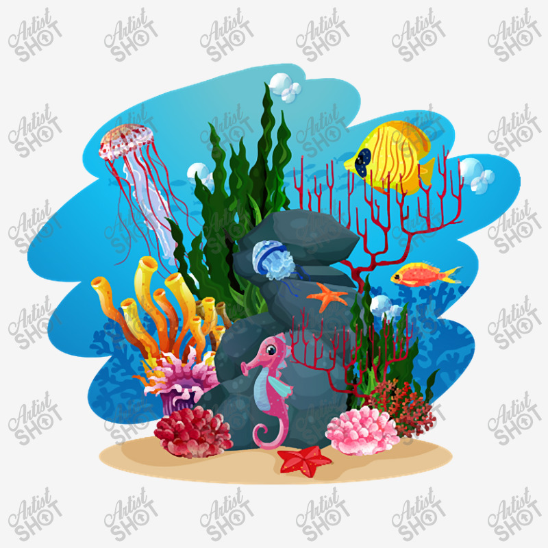 Undersea Life Coral Reef With Fish And Water Plants  Cartoon Landscape Camper Cup | Artistshot