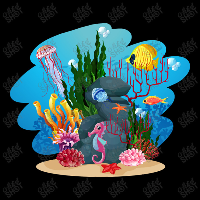 Undersea Life Coral Reef With Fish And Water Plants  Cartoon Landscape Toddler Sweatshirt | Artistshot