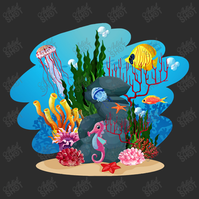 Undersea Life Coral Reef With Fish And Water Plants  Cartoon Landscape Exclusive T-shirt | Artistshot