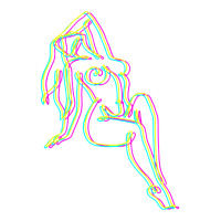 Colorful Line Work Girl Crop Top | Artistshot