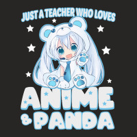 Just A Teacher Who Loves Anime And Panda Ladies Fitted T-shirt | Artistshot