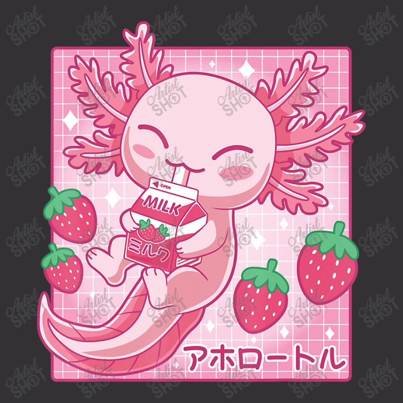 Japanese Strawberry Milk Shake Anime Pink Kawaii Aesthetic Axolotl Mat Vintage Hoodie And Short Set by Min05 | Artistshot