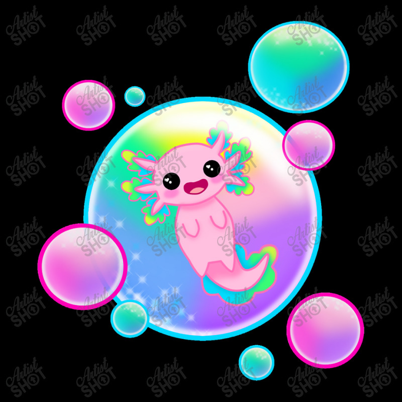 Kawaii Axolotl With Bubbles Pocket T-Shirt by Min05 | Artistshot