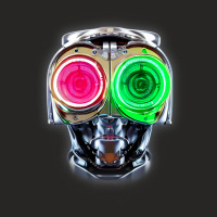 Futuristic Robot With Neon Eyes Ladies Fitted T-shirt | Artistshot