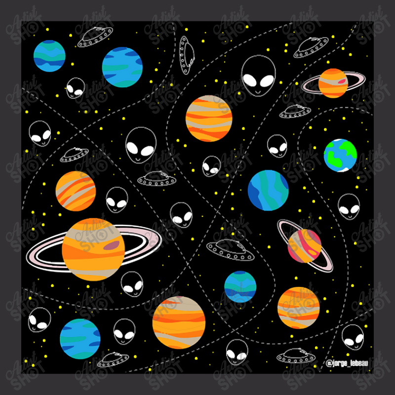 Aliens And Planets A Vector Pattern Wallpaper Ecopop Vintage Short | Artistshot