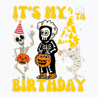 Kids It's My 4th Birthday Boy Funny Skeleton Pumpkin Halloween T-shirt | Artistshot