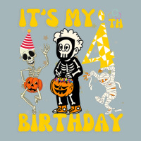 Kids It's My 4th Birthday Boy Funny Skeleton Pumpkin Halloween Unisex Sherpa-lined Denim Jacket | Artistshot