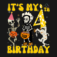 Kids It's My 4th Birthday Boy Funny Skeleton Pumpkin Halloween Flannel Shirt | Artistshot