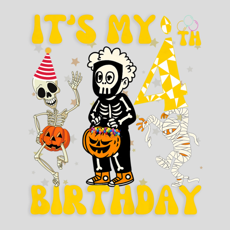 Kids It's My 4th Birthday Boy Funny Skeleton Pumpkin Halloween Men's Polo Shirt | Artistshot