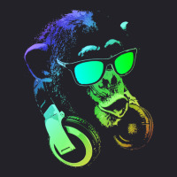 Monkey Chimp With Sunglasses And Headphones Unisex Sherpa-lined Denim Jacket | Artistshot