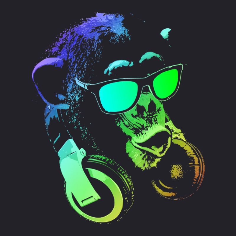 Monkey Chimp With Sunglasses And Headphones Unisex Sherpa-Lined Denim Jacket by dangduy2 | Artistshot