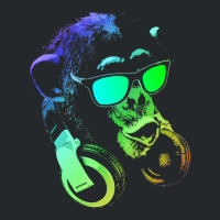 Monkey Chimp With Sunglasses And Headphones Crewneck Sweatshirt | Artistshot