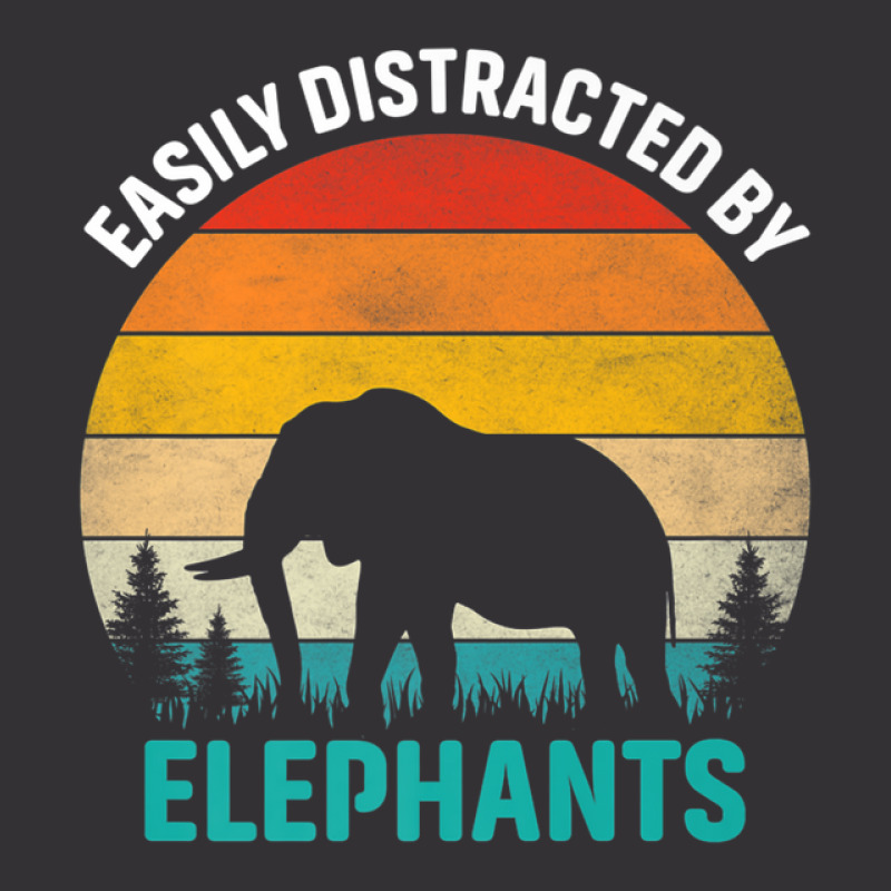 Easily Distracted By Elephants Vintage Retro Sunset Vintage Hoodie | Artistshot