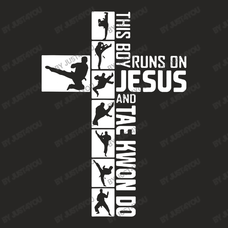 This Boy Runs On Jesus And Tae Kwon Do For Dark Ladies Fitted T-Shirt by Just4You | Artistshot