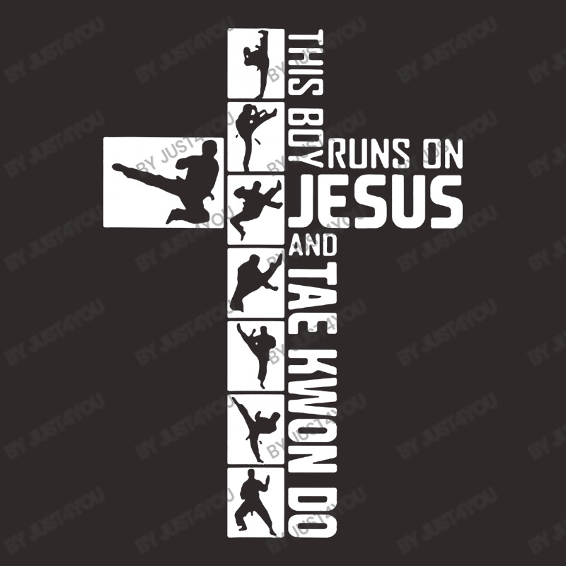 This Boy Runs On Jesus And Tae Kwon Do For Dark Racerback Tank by Just4You | Artistshot