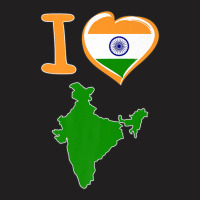 I Love India. Indian Flag In Shape Of A Heart. Country Map T-shirt | Artistshot