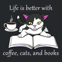 Cat Reading A Book Cute Cozy Coffee Crewneck Sweatshirt | Artistshot