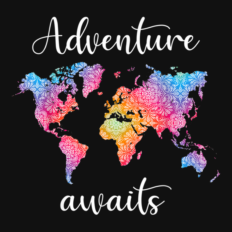 Adventure Awaits Mandala World Map Travel Outdoor Camping Graphic T-shirt | Artistshot