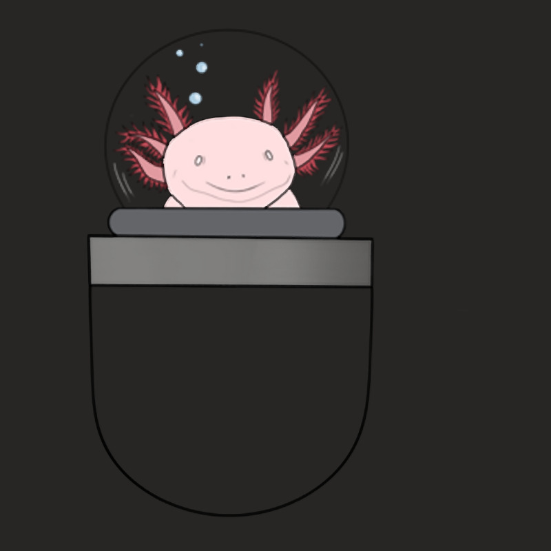 Pocket Axolotl - Albino Ladies Fitted T-Shirt by Min08 | Artistshot