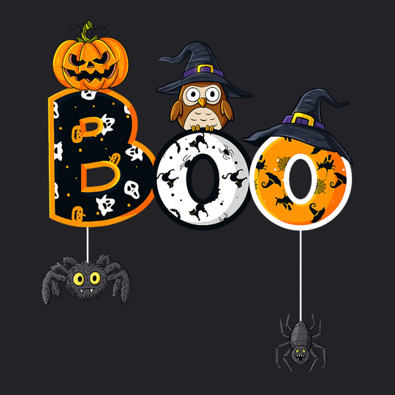 Halloween Boo Owl With Witch Hat Spiders Boys Girls Kids Youth Tee | Artistshot