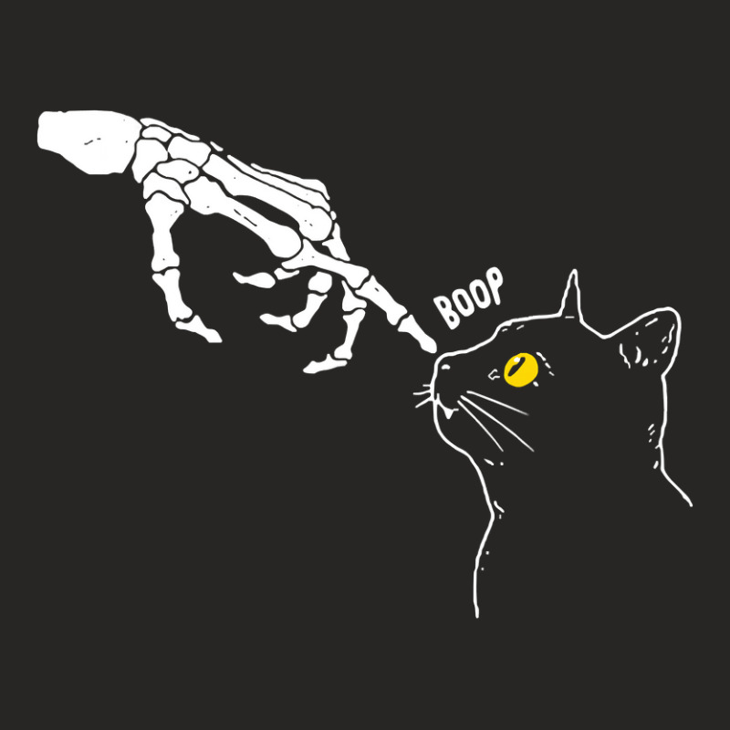 Halloween Cat Black Lover Skeleton Hand Boop Funny Ladies Fitted T-Shirt by AlejandroArtist | Artistshot