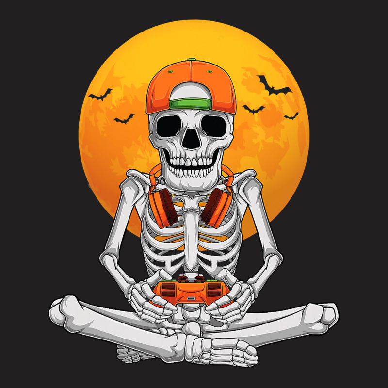 Halloween Skeleton Gamer Video Gaming Boys Men Kids Teens T-shirt | Artistshot