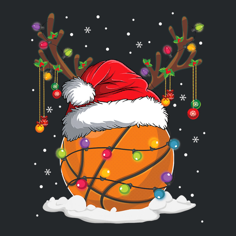 Christmas Basketball Reindeer Funny Santa Hat Xmas Kids Crewneck Sweatshirt by Aliceartist | Artistshot