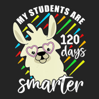 Womens My Students Are 120 Days Smarter Prek Teacher Llama Lovers Vnec 3/4 Sleeve Shirt | Artistshot