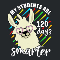 Womens My Students Are 120 Days Smarter Prek Teacher Llama Lovers Vnec Crewneck Sweatshirt | Artistshot