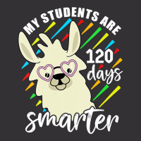 Womens My Students Are 120 Days Smarter Prek Teacher Llama Lovers Vnec Vintage Short | Artistshot