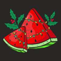 Christmas Watermelon Tropical Summer Christmas In July Ladies Fitted T-shirt | Artistshot