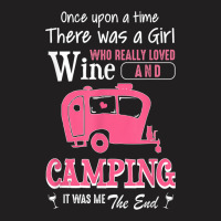 Women Story Gift Shirt A Girl Loved Wine And Camping T-shirt | Artistshot