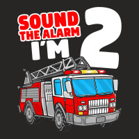 Kids Fire Truck 2 Year Old Firefighter 2nd Birthday Boy Toddler Ladies Fitted T-shirt | Artistshot