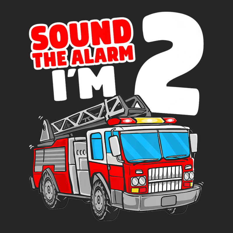 Kids Fire Truck 2 Year Old Firefighter 2nd Birthday Boy Toddler Ladies Fitted T-Shirt by AlejandroArtist | Artistshot