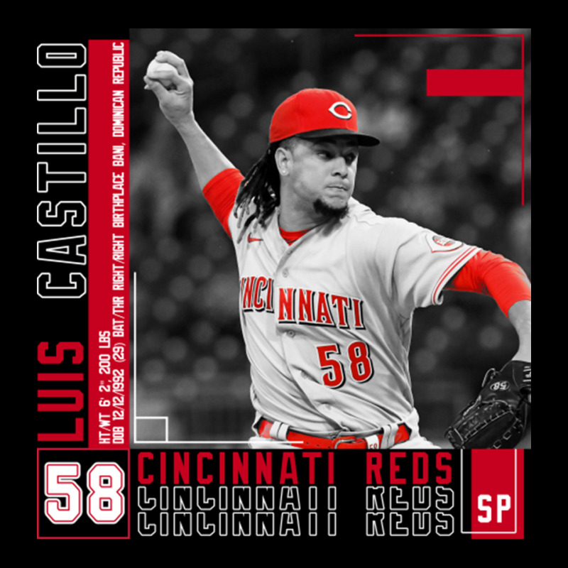 Luis Castillo Baseball Edit Tapestries Reds V-neck Tee | Artistshot