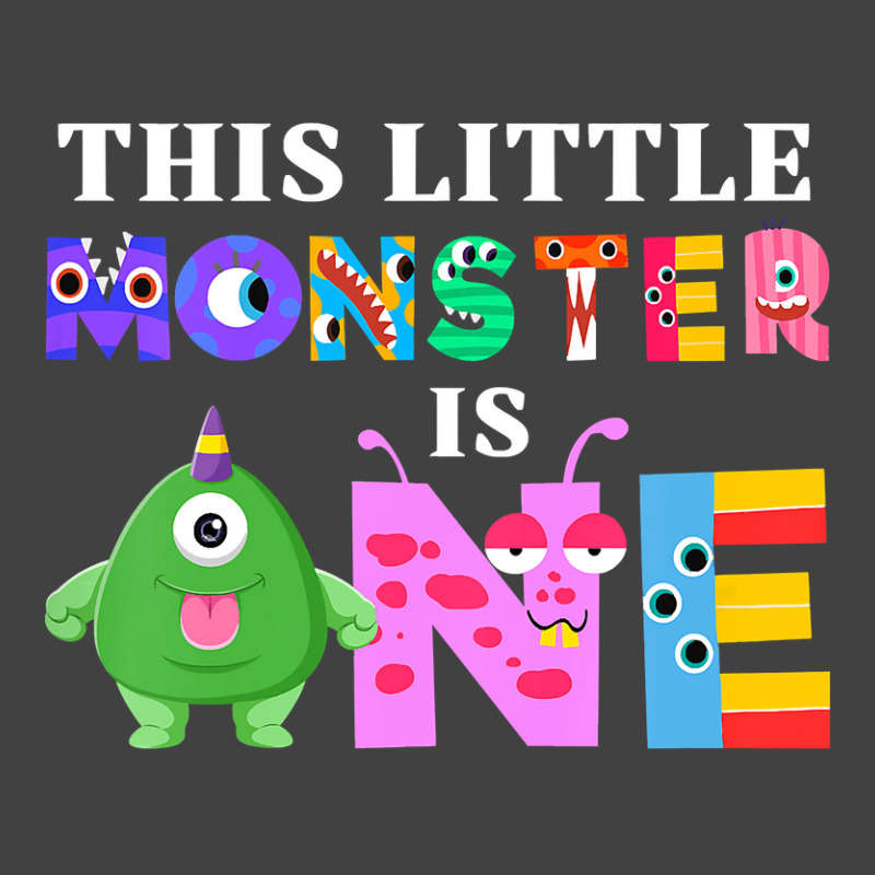 Kids This Little Monster Is One 1st Birthday Party Family Monster Vintage T-shirt | Artistshot