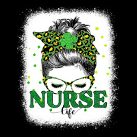 Bleached Nurse Life Messy Bun Leopard St Patricks Day Pocket T-shirt | Artistshot