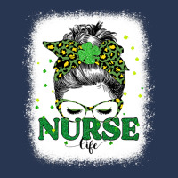 Bleached Nurse Life Messy Bun Leopard St Patricks Day Men Denim Jacket | Artistshot