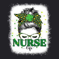 Bleached Nurse Life Messy Bun Leopard St Patricks Day Youth Tee | Artistshot